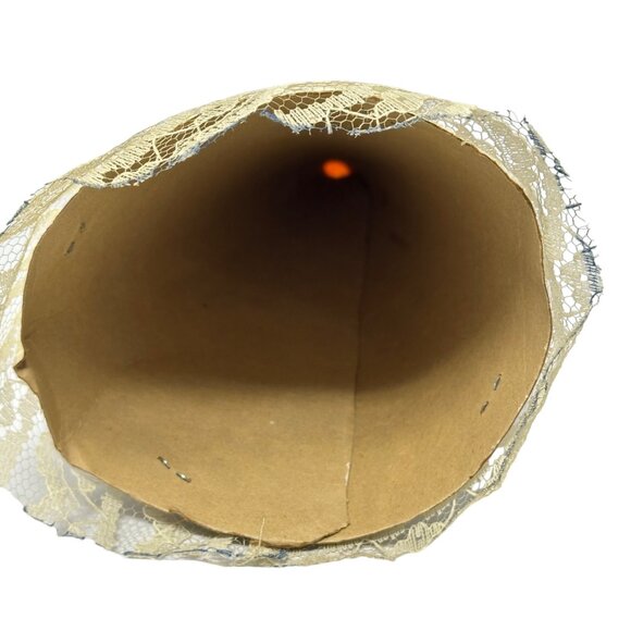 Angel Tree Topper Figurine Blonde Hair Lace Dress Cardboard Body Vintage MCM - Picture 5 of 7